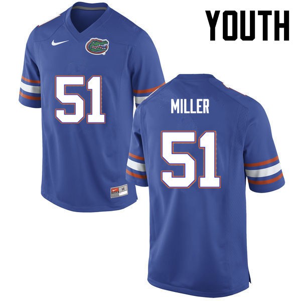 Florida Gators Youth #51 Ventrell Miller College Football Jersey Blue